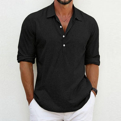 Relaxed Linen-Blend Button Shirt