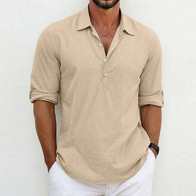 Relaxed Linen-Blend Button Shirt