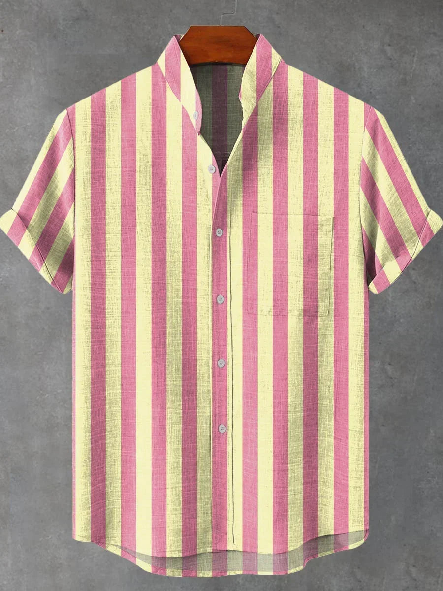 Riviera Vertical Stripe Linen Shirt