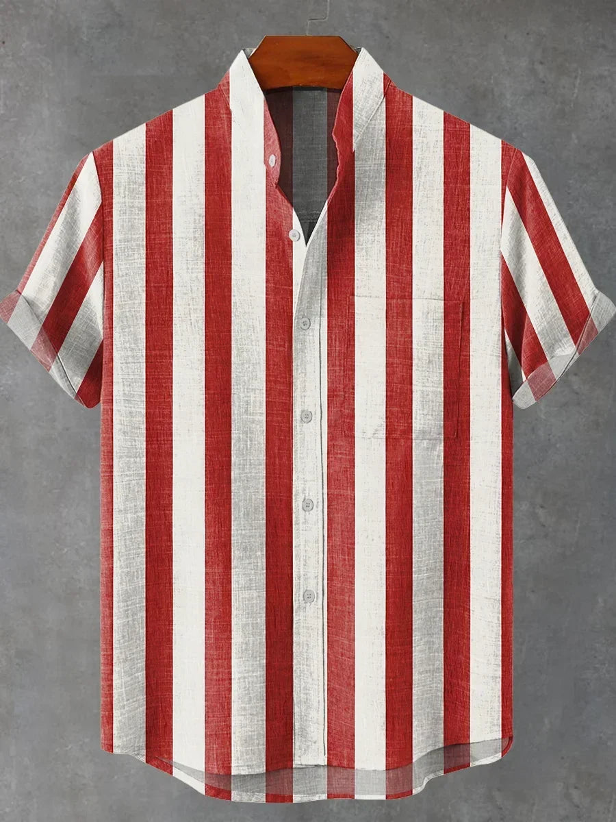 Riviera Vertical Stripe Linen Shirt