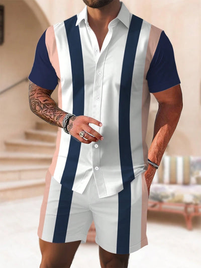 Striped Button-Up Set