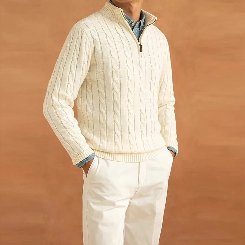 Classic Knit Zip Pullover