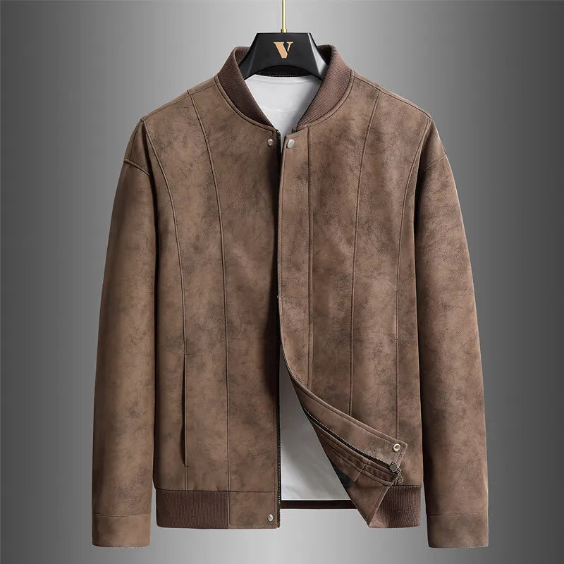 Oversized PU Leather Zip Jacket