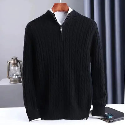 Elegant Ribbed Zip Sweater