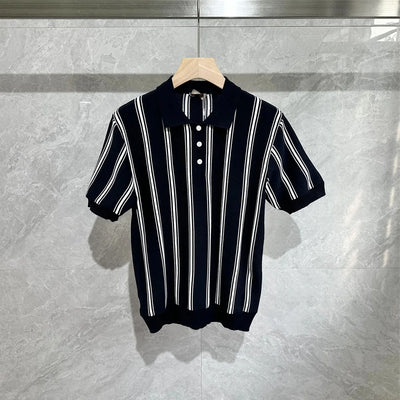 Retro Knit Stripe Polo