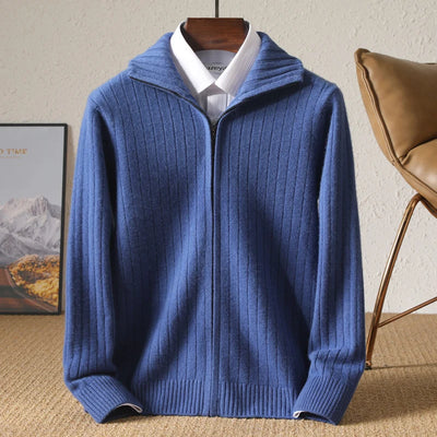 Minimalist Wool Full-Zip Pullover