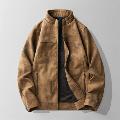 Washed Faux Leather Jacket