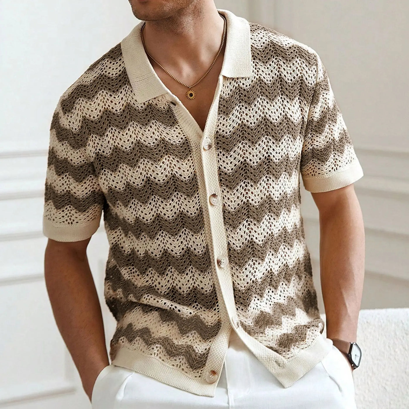 Wave Stitch Summer Polo