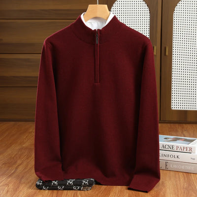Clean Cut Half-Zip Wool Pullover