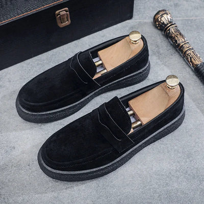 Textured Sole Suede Loafers