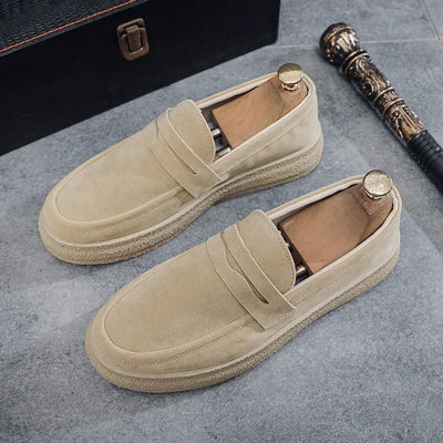 Textured Sole Suede Loafers