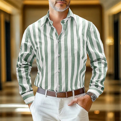 Classic Fit Linen Stripe Shirt