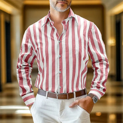 Classic Fit Linen Stripe Shirt