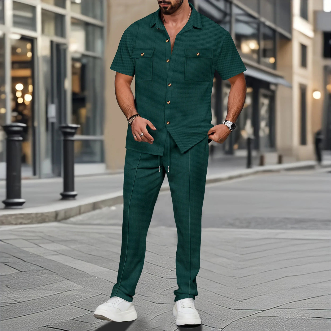 Relaxed Collar Pants Combo