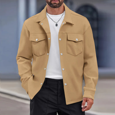 Light Suede Button-Up Jacket