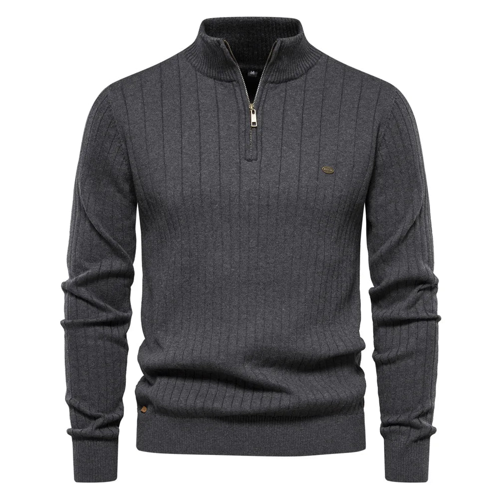 Classic Ribbed Zip Sweater