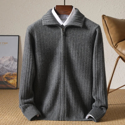 Minimalist Wool Full-Zip Pullover