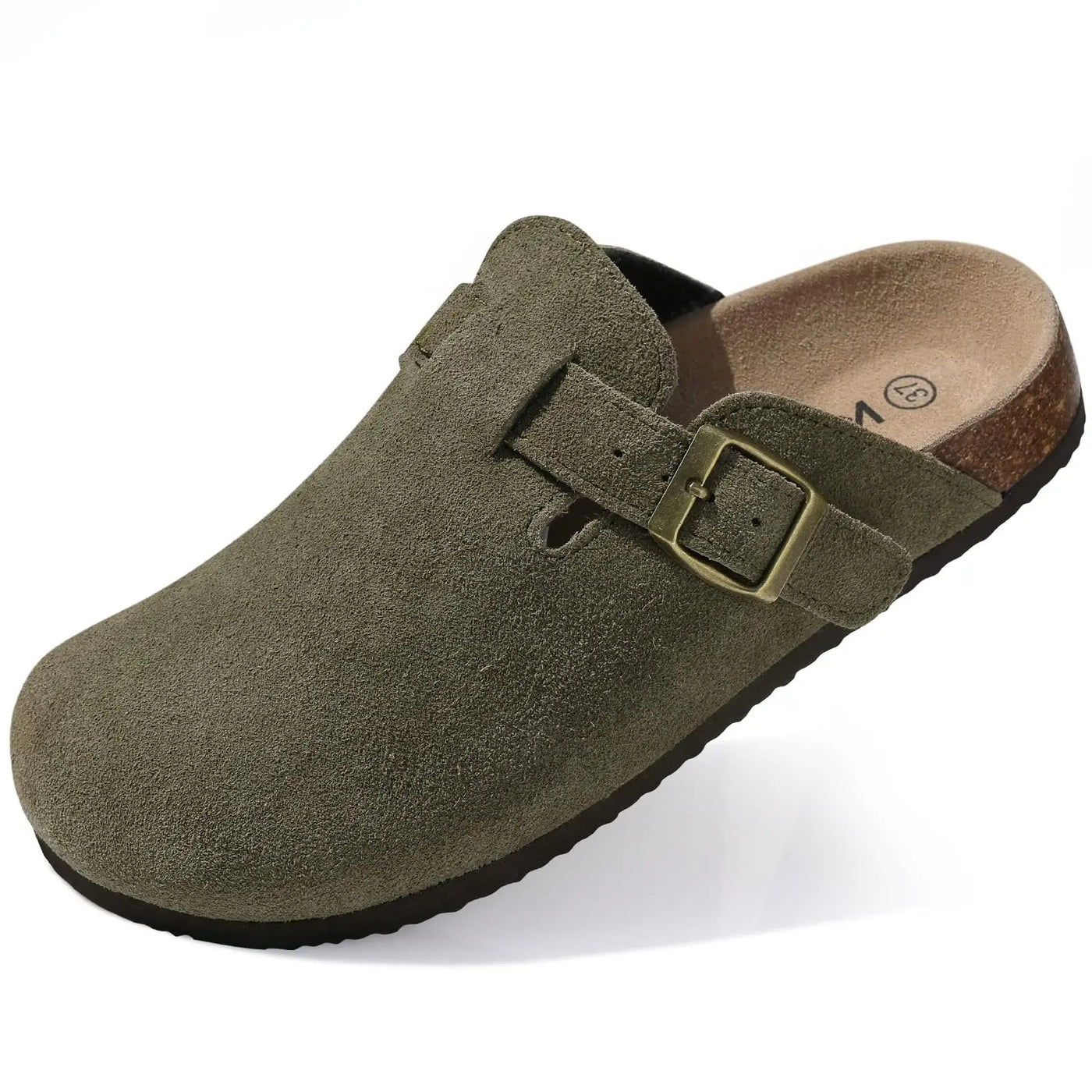 Soft Buckled Slide Mules