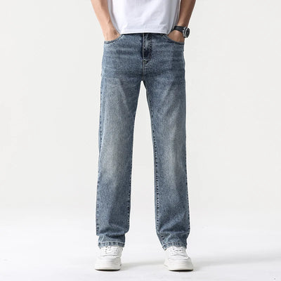 Washed Straight Denim Jeans