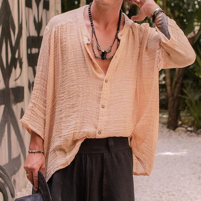 Lightweight Crinkled Cotton Shirt