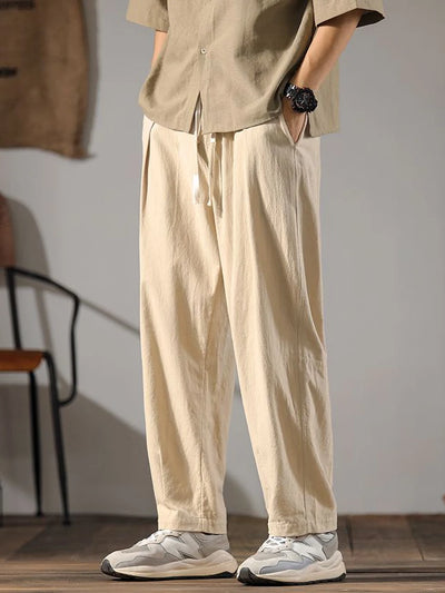 Casual Wide-Leg Linen Pants