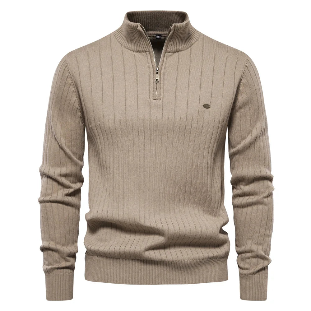 Classic Ribbed Zip Sweater