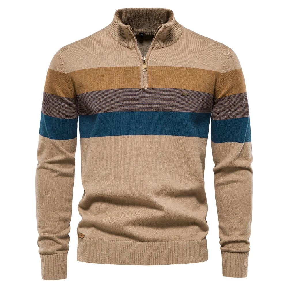 Contrast Panel Knit Sweater