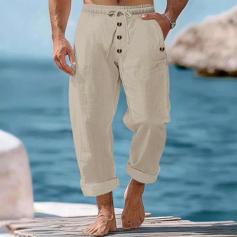 Coastal Linen Blend Trousers