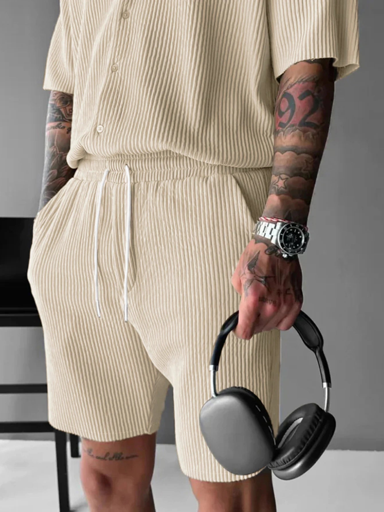 Relaxed Fit Textured Shorts