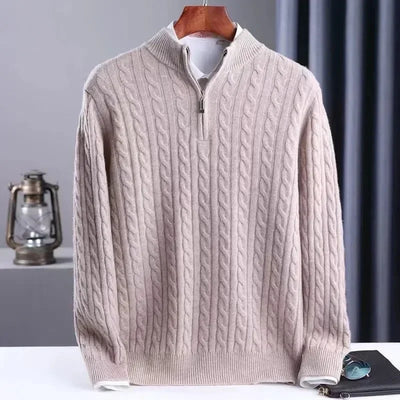 Elegant Ribbed Zip Sweater