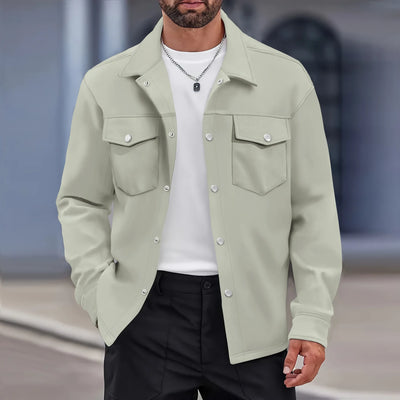Light Suede Button-Up Jacket