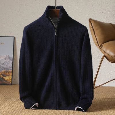 Minimalist Wool Full-Zip Pullover