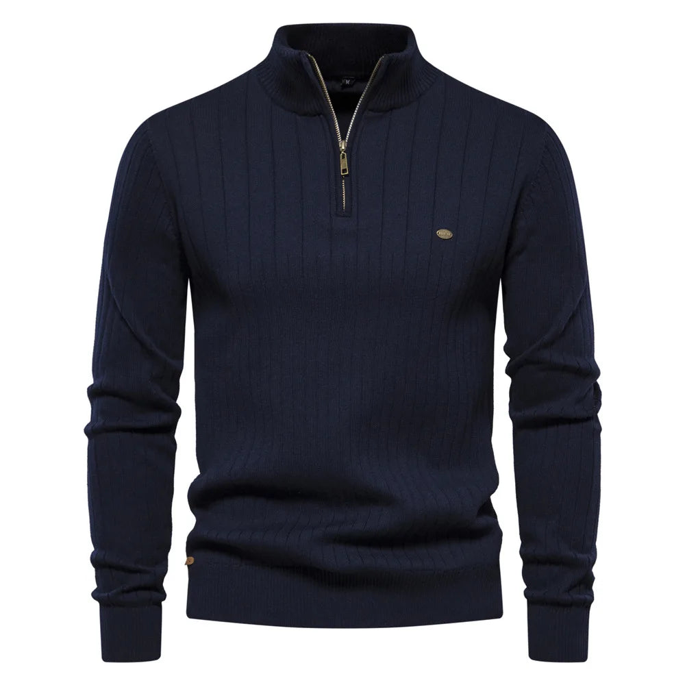 Classic Ribbed Zip Sweater