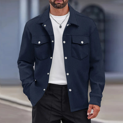 Light Suede Button-Up Jacket