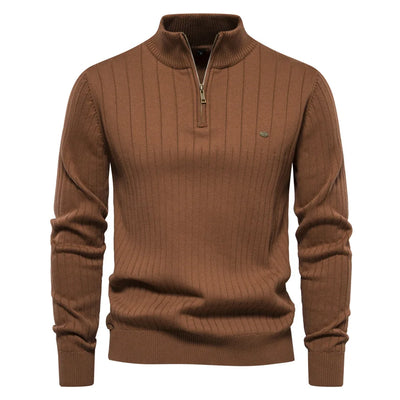 Classic Ribbed Zip Sweater