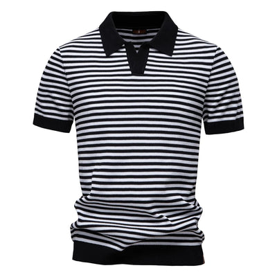 Retro Stripe Knit Polo