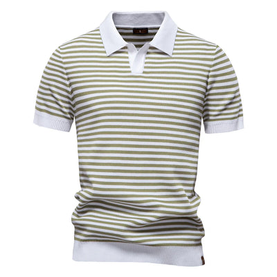 Retro Stripe Knit Polo