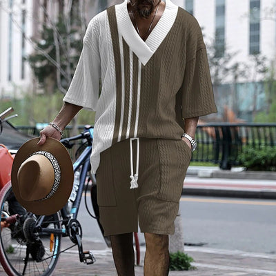 Split Cable Knit Lounge Set