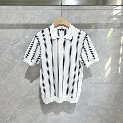Retro Knit Stripe Polo