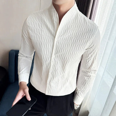 Crinkle Texture Button Shirt