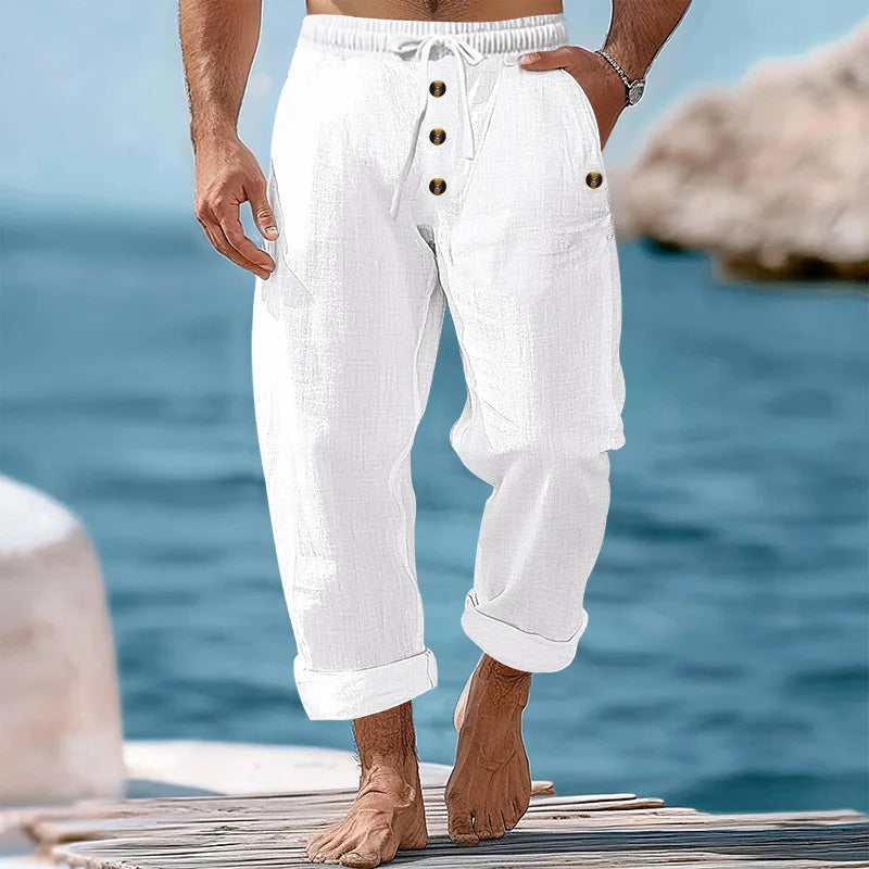 Coastal Linen Blend Trousers