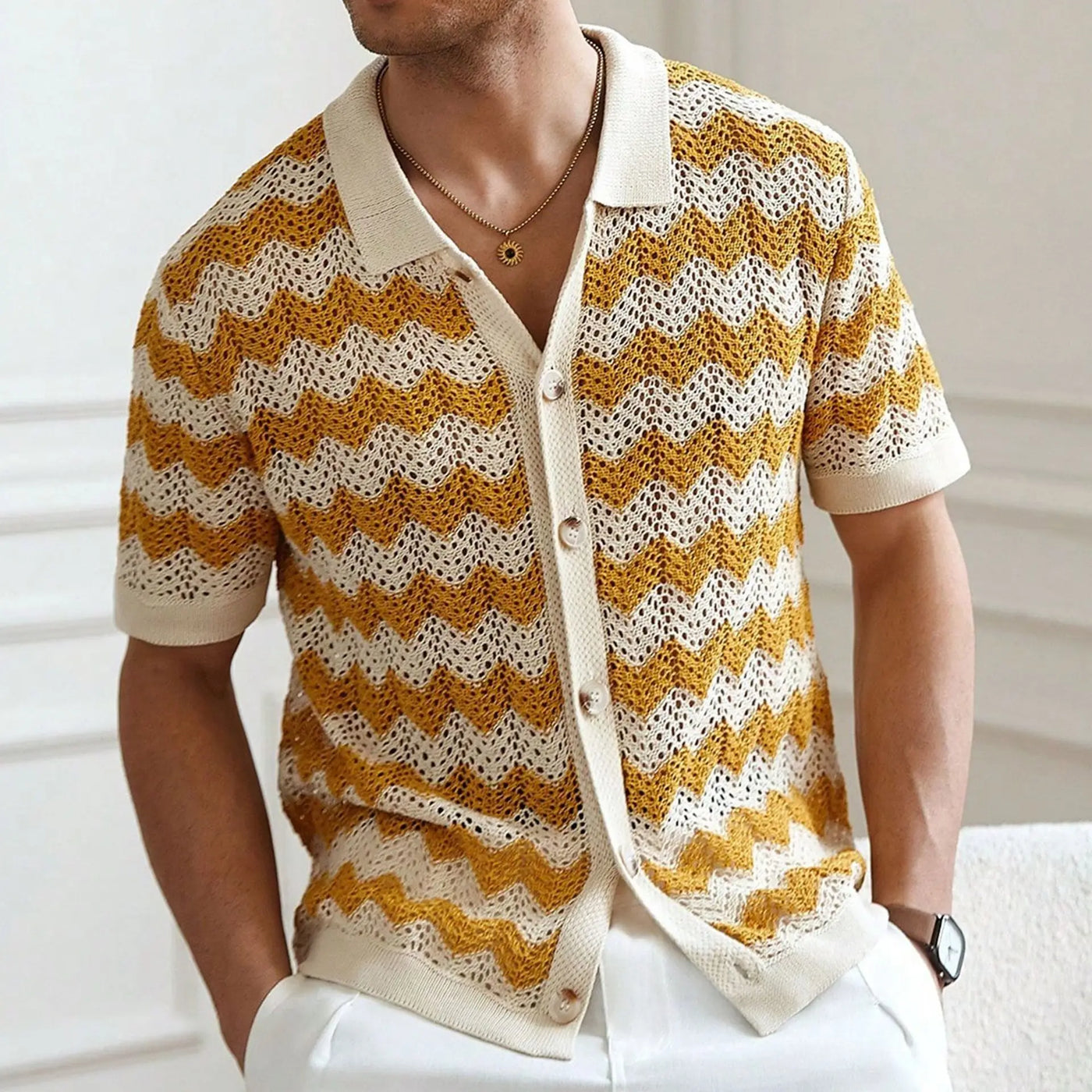 Wave Stitch Summer Polo