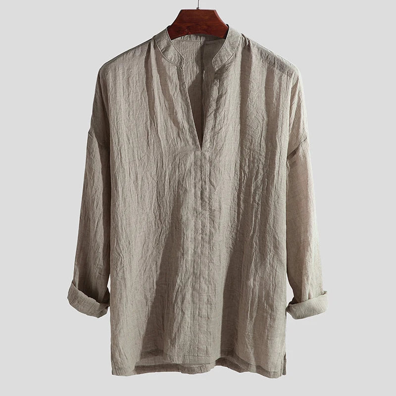 Loose Fit Linen Blend Shirt
