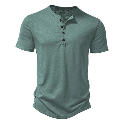 Minimalist Cotton Henley Shirt