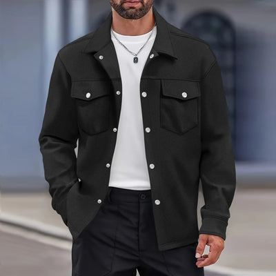Light Suede Button-Up Jacket
