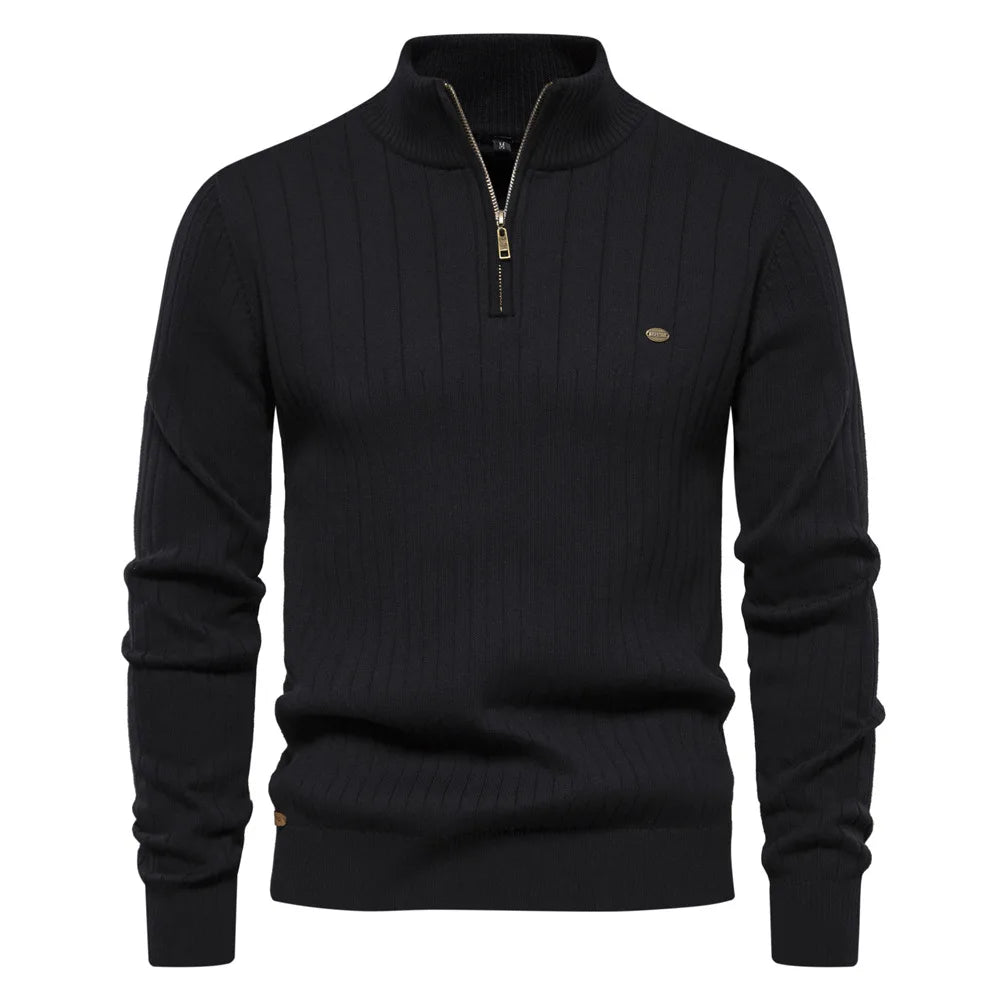 Classic Ribbed Zip Sweater