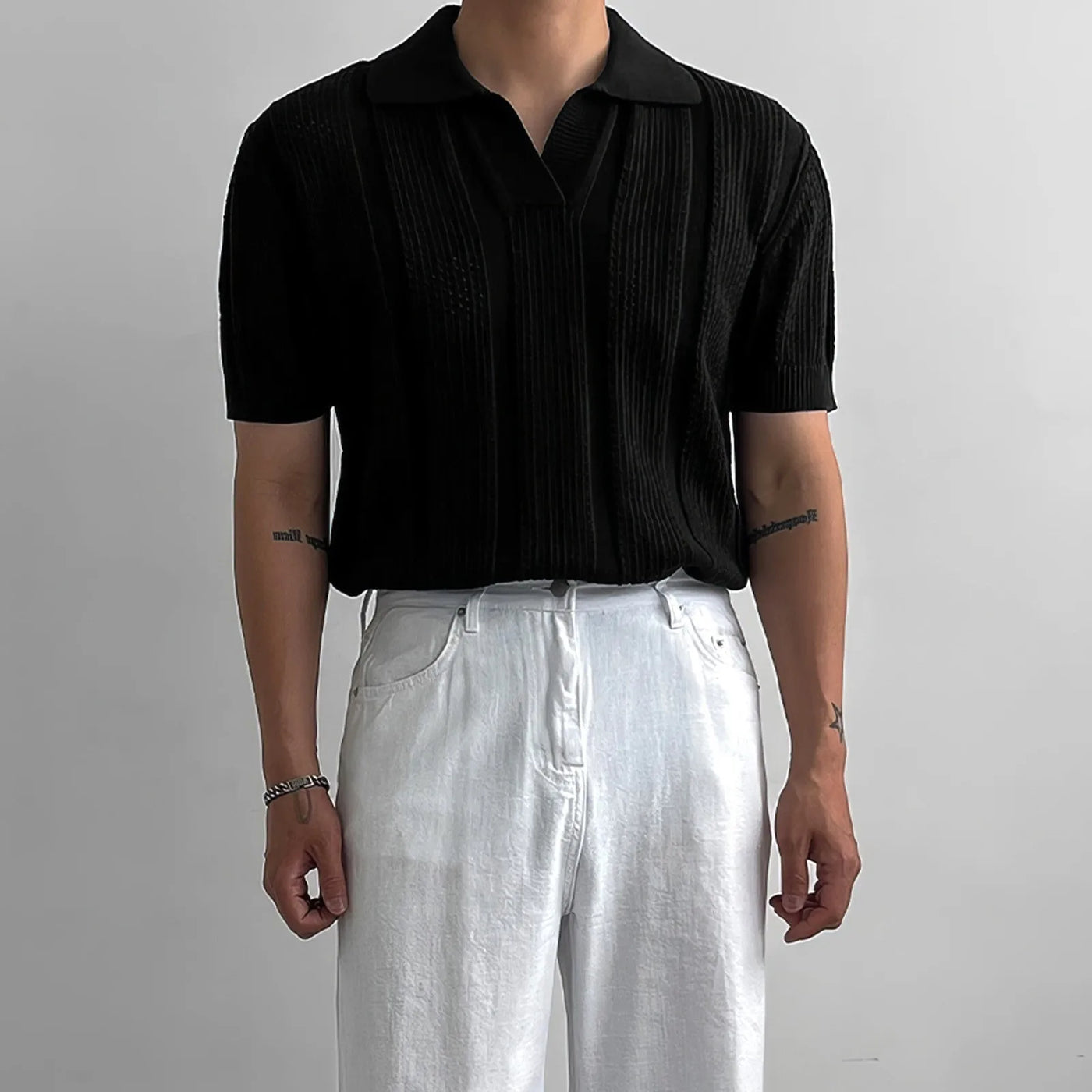 Vintage Ribbed Knit Polo