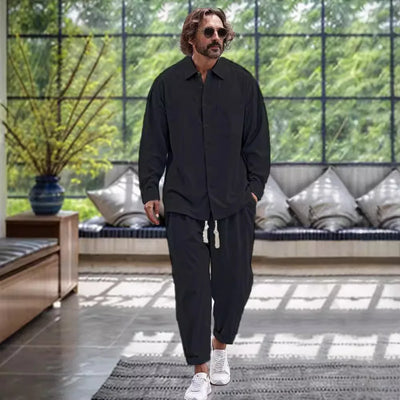 Draped Long Sleeve Lounge Set