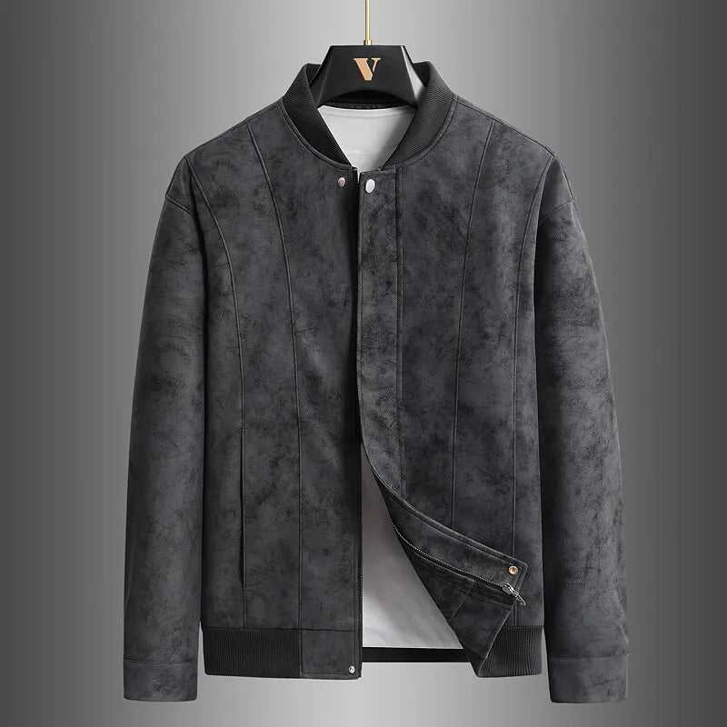 Oversized PU Leather Zip Jacket