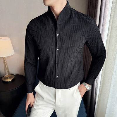Crinkle Texture Button Shirt